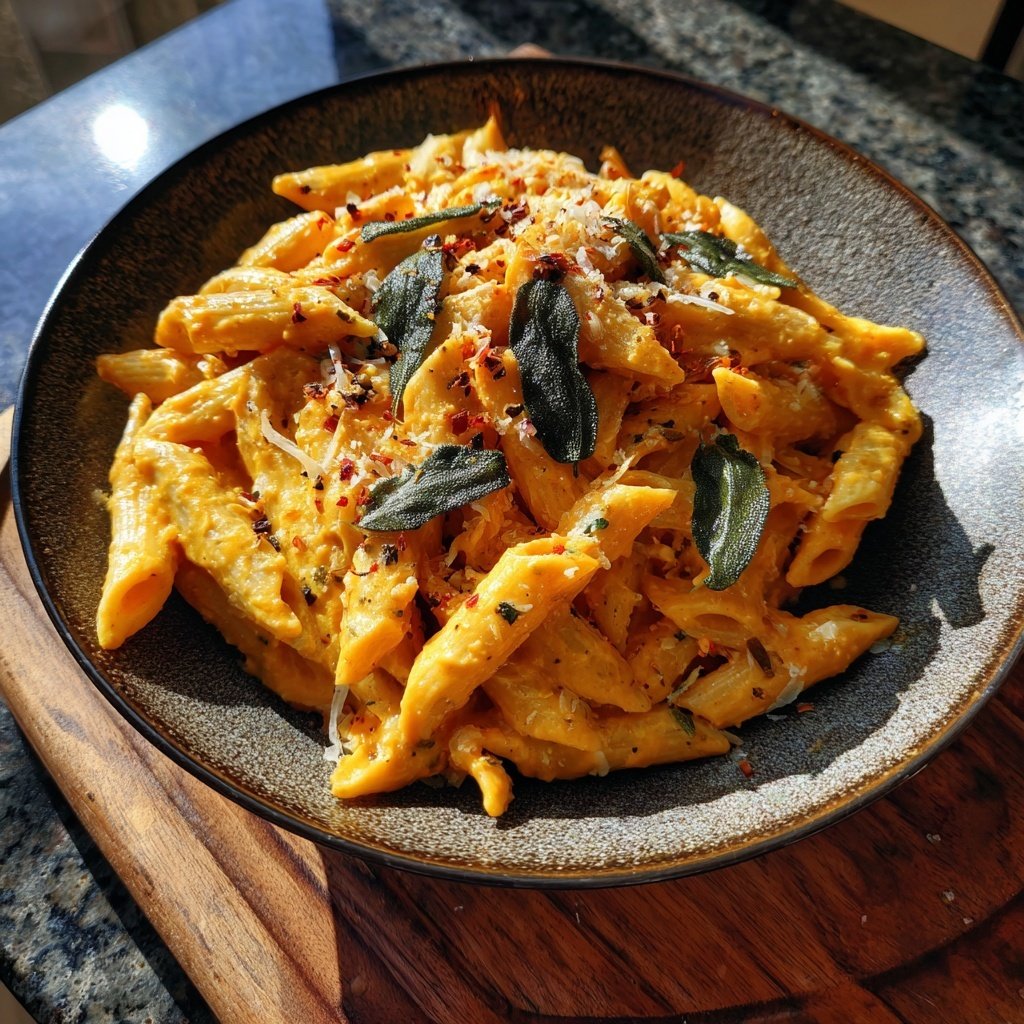 Penne mit Kürbis und Salbei
