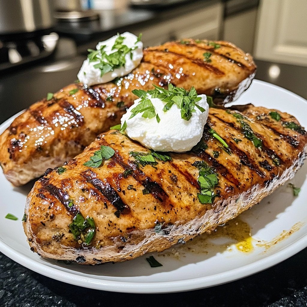 Hähnchenbrust mit Kräuterquark