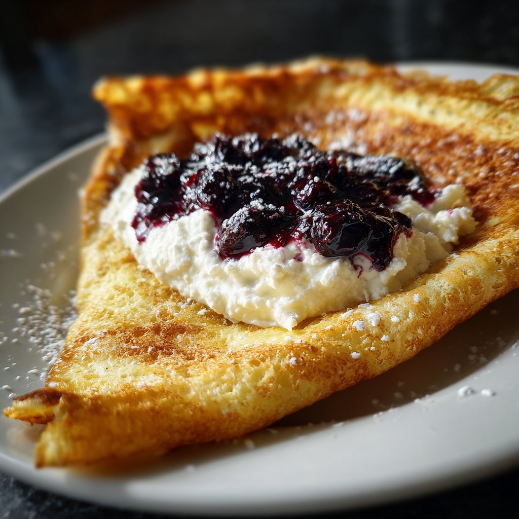 Pfannkuchen mit Heidelbeerquark
