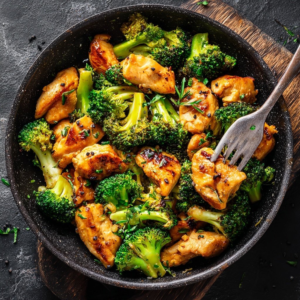 Brokkoli Pfanne Mit Hähnchen