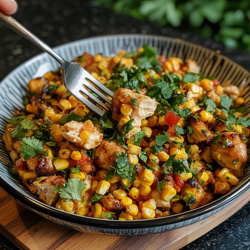 Street Corn Hähnchen Reis Bowl