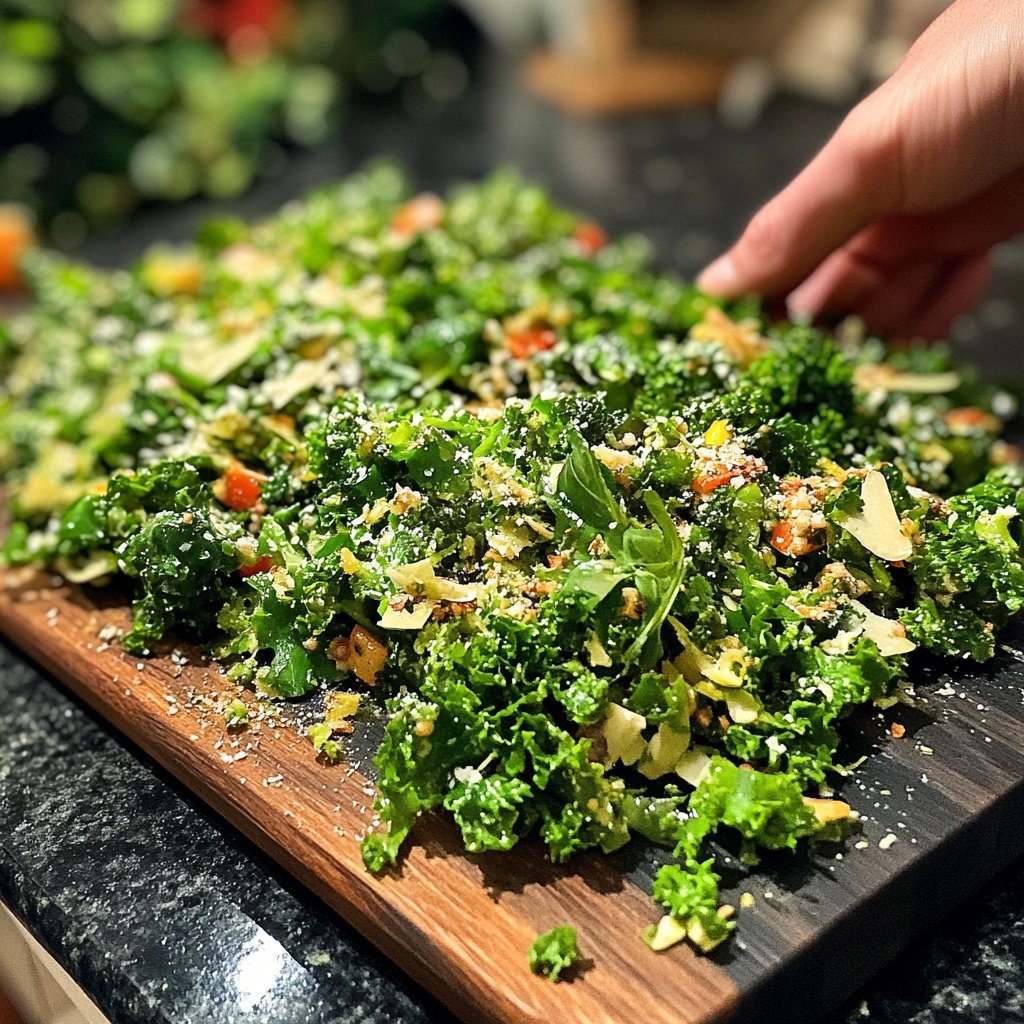 Brokkoli-, Grünkohl- und Erbsensalat