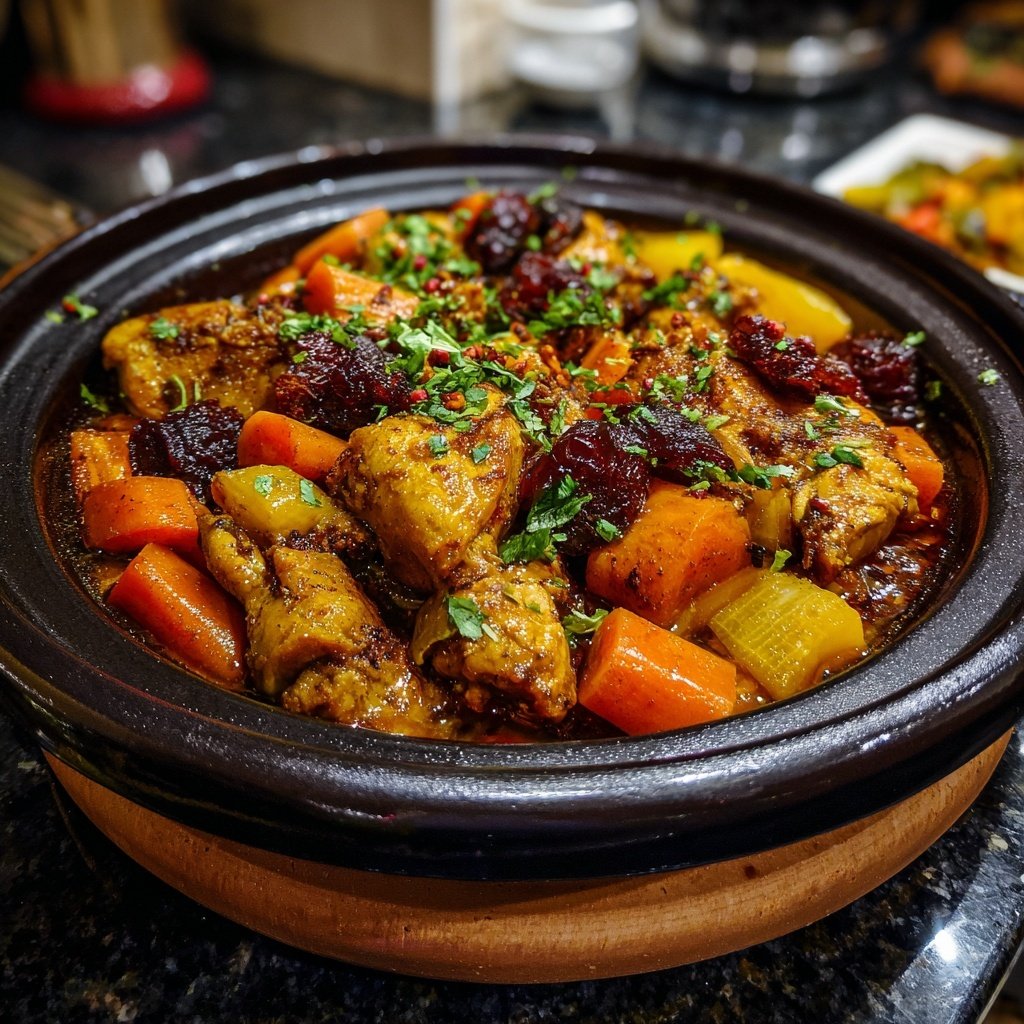 Internationale Küche Marokkanisches Hähnchen-Tagine