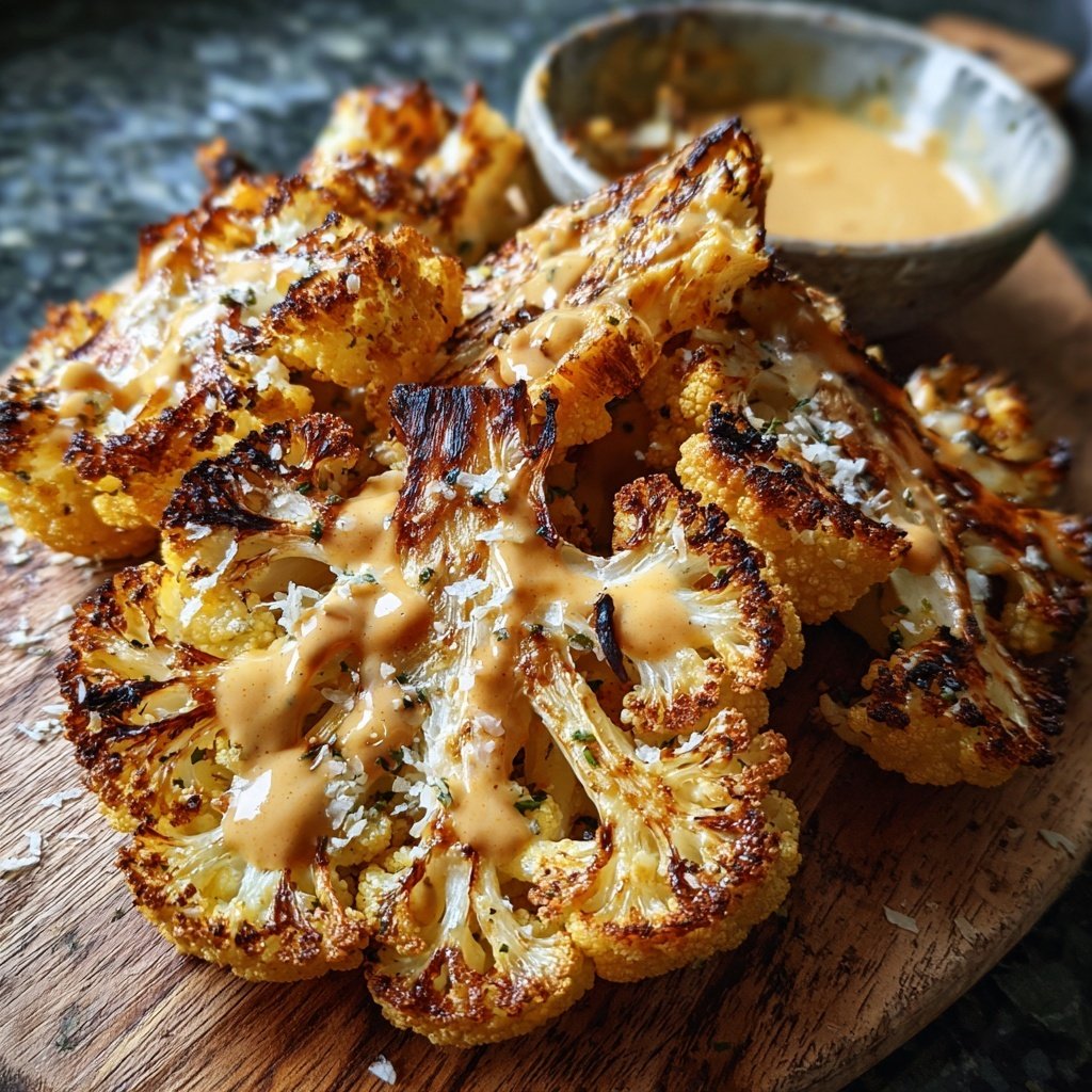 Im Ofen geschmorter Blumenkohl mit Kokos-Currysauce