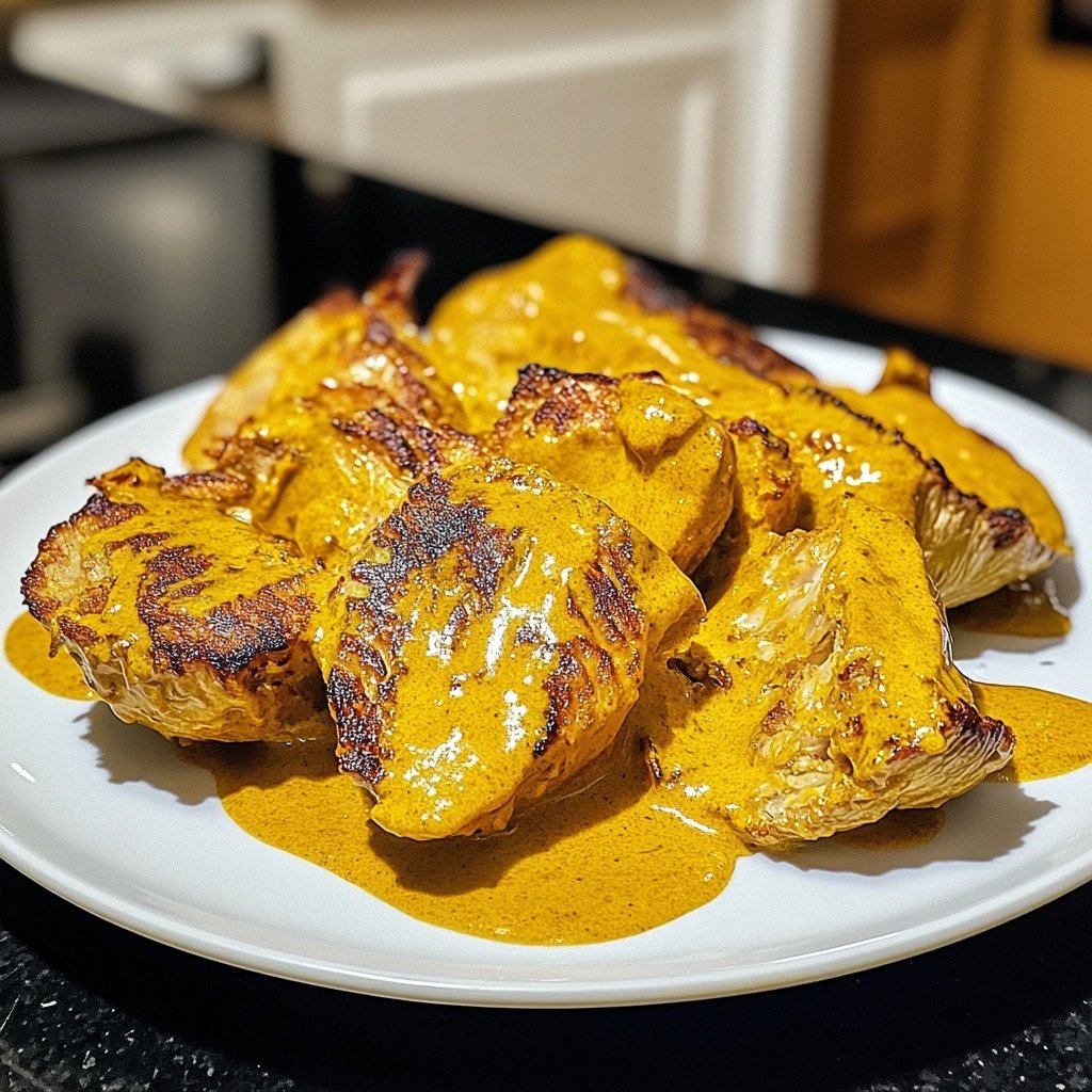 Im Ofen geschmorter Blumenkohl mit Kokos-Currysauce